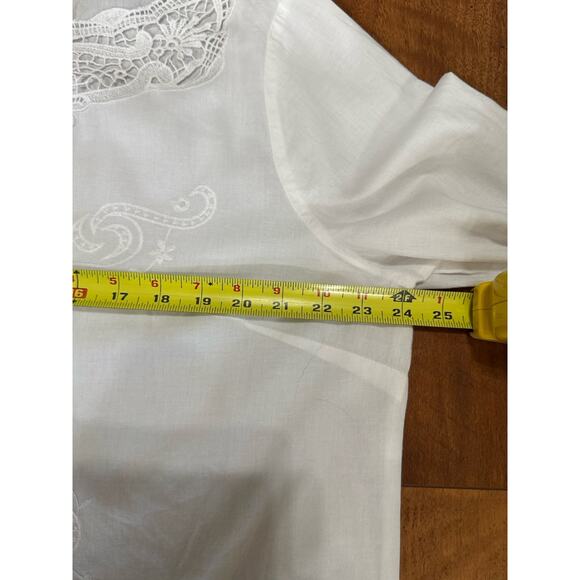 Lauren Ralph Lauren 3/4 Sleeve Lace Trim Shift Dress White Women's Size 16 Beach - Picture 6 of 8